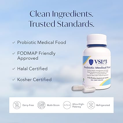 VSL #3® Probiotics for Digestive Health, IBS & UC Symptoms - 112.5B CFUs, High-Potency