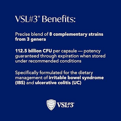 VSL #3® Probiotics for Digestive Health, IBS & UC Symptoms - 112.5B CFUs, High-Potency