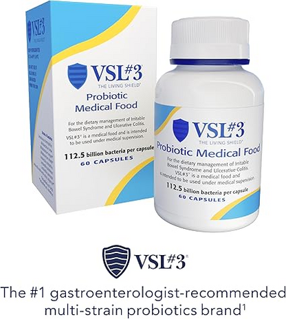 VSL #3® Probiotics for Digestive Health, IBS & UC Symptoms - 112.5B CFUs, High-Potency
